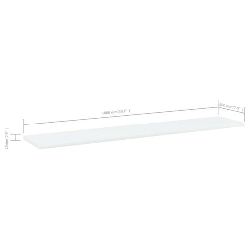 Boghylder 4 stk. 100x20x1,5 cm konstrueret træ hvid