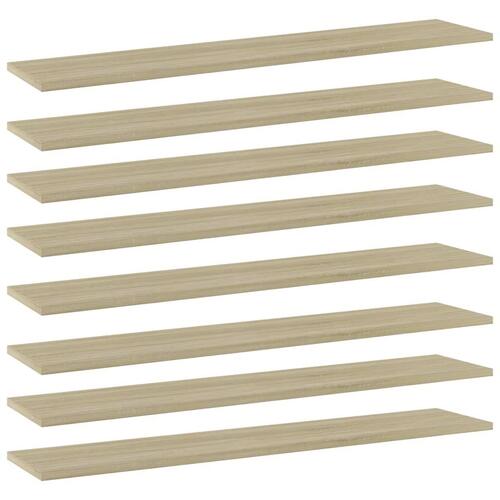 Boghylder 8 stk. 100x20x1,5 cm konstrueret træ sonoma-eg