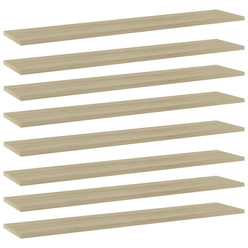 Boghylder 8 stk. 100x20x1,5 cm konstrueret træ sonoma-eg