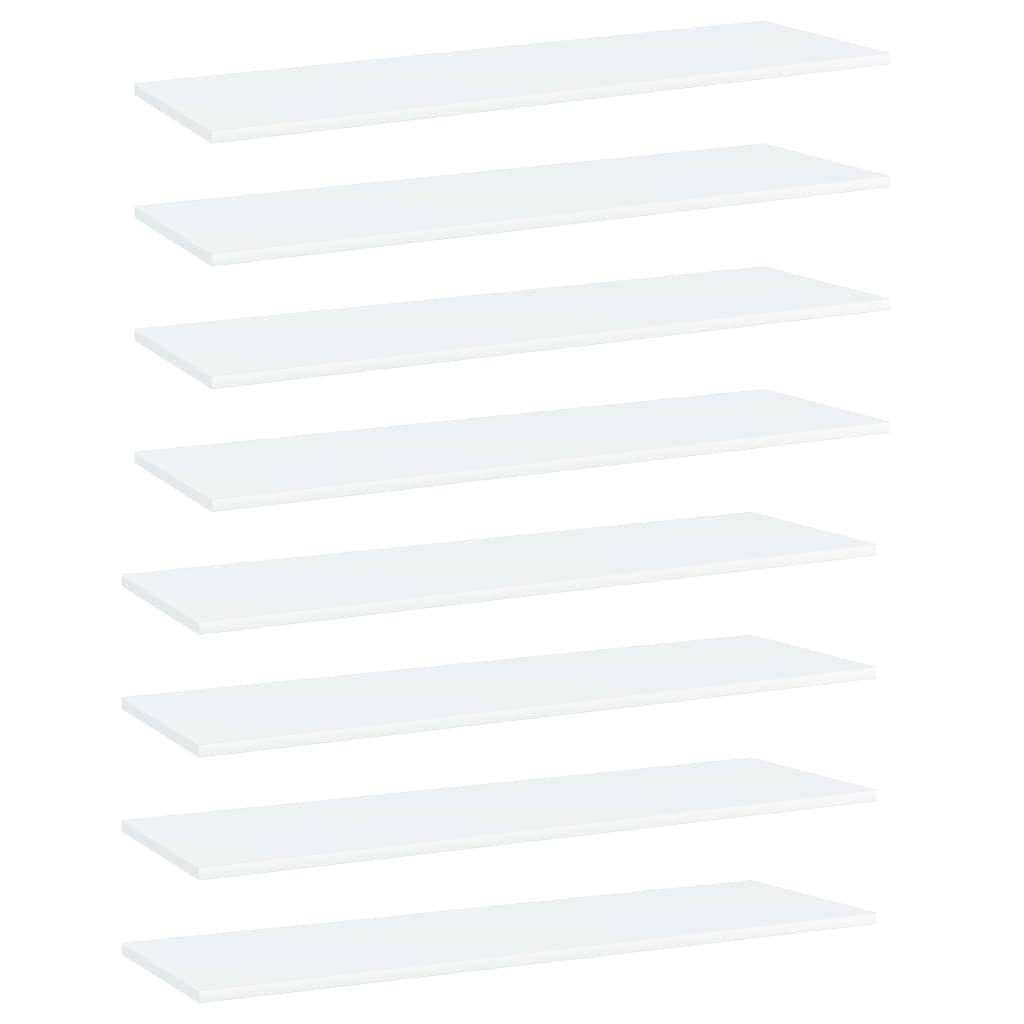 Boghylder 8 stk. - 100 × 30 × 1,5 cm - hvidt konstrueret træ billede
