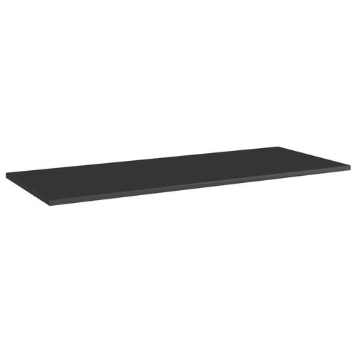 Boghylder 4 stk. 100x40x1,5 cm konstrueret træ sort højglans