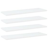 Boghylder 4 stk. 60x20x1,5 cm konstrueret træ hvid