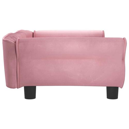 Hundeseng 95x55x30 cm velour lyserød
