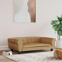 Hundeseng 95x55x30 cm velour brun