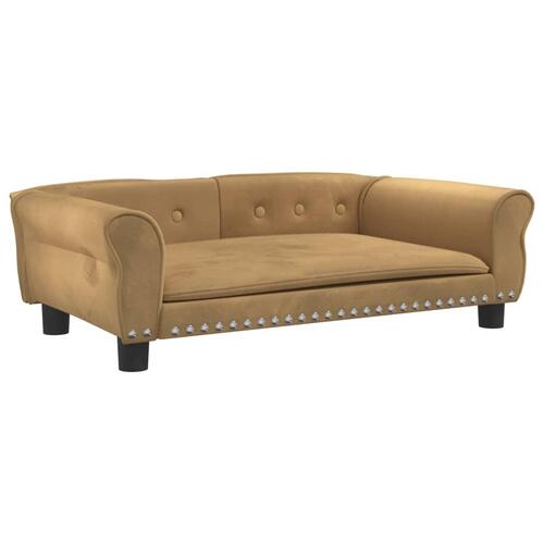 Hundeseng 95x55x30 cm velour brun