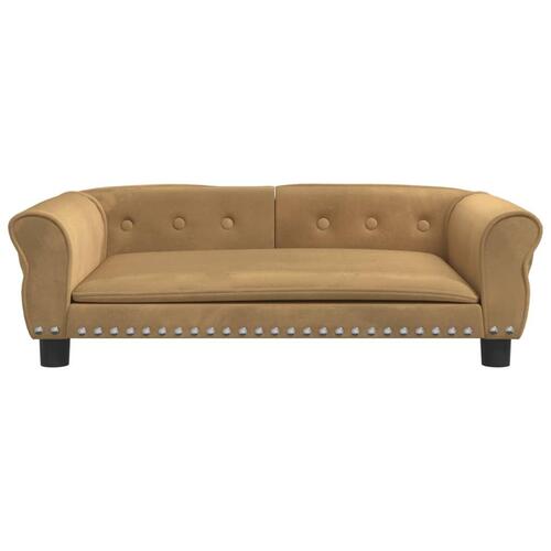 Hundeseng 95x55x30 cm velour brun