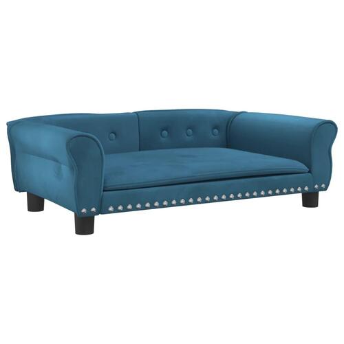 Hundeseng 95x55x30 cm velour blå
