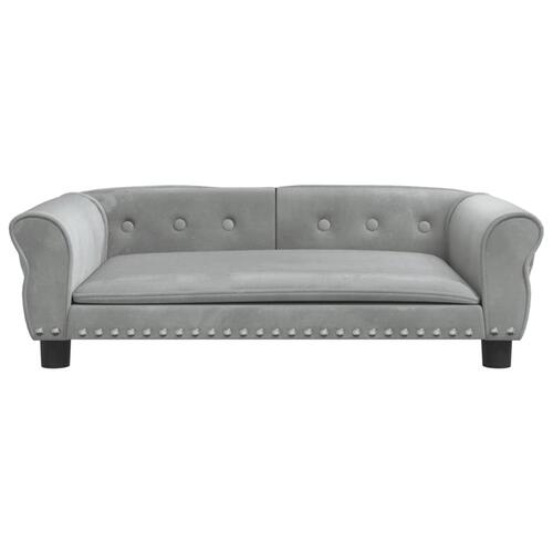 Hundeseng 95x55x30 cm velour lysegrå