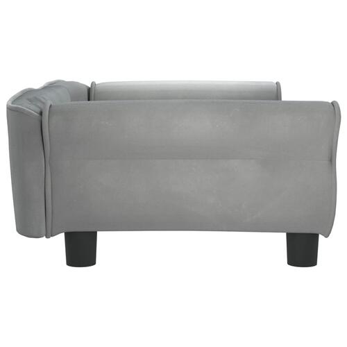Hundeseng 95x55x30 cm velour lysegrå