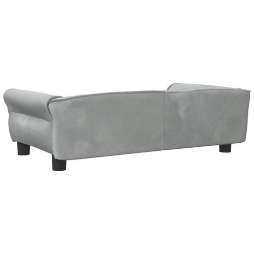 Hundeseng 95x55x30 cm velour lysegrå