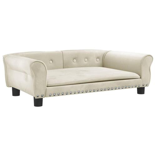 Hundeseng 95x55x30 cm velour cremefarvet