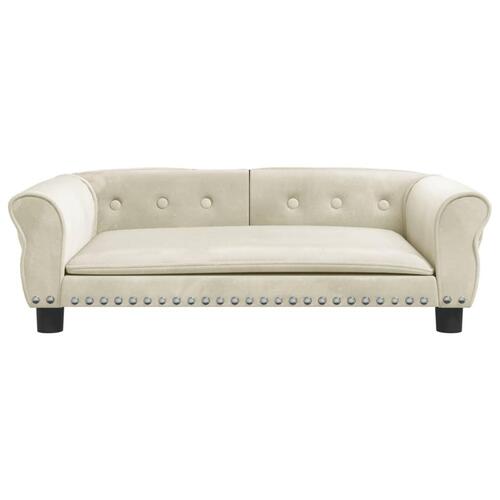 Hundeseng 95x55x30 cm velour cremefarvet