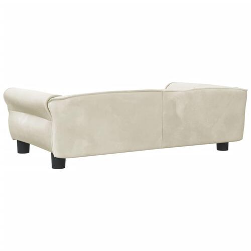 Hundeseng 95x55x30 cm velour cremefarvet