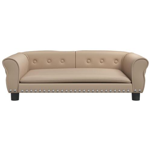 Hundeseng 95x55x30 cm kunstlæder cappuccinofarvet