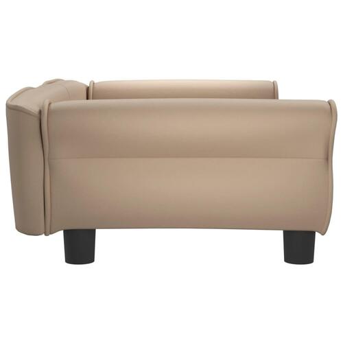 Hundeseng 95x55x30 cm kunstlæder cappuccinofarvet