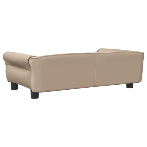 Hundeseng 95x55x30 cm kunstlæder cappuccinofarvet