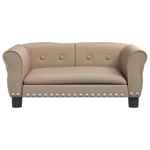 Hundeseng 70x45x30 cm kunstlæder cappuccinofarvet