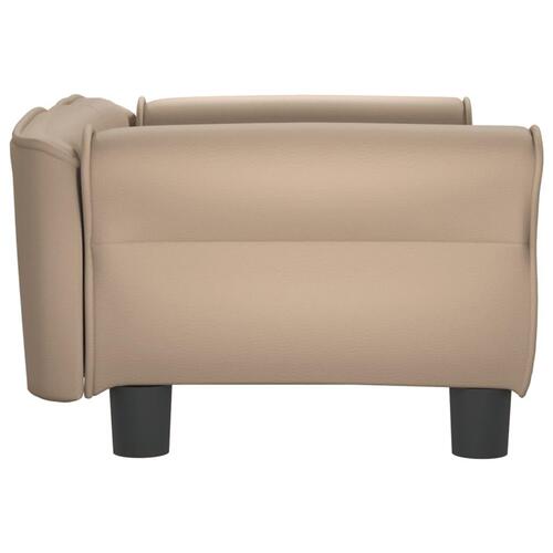 Hundeseng 70x45x30 cm kunstlæder cappuccinofarvet