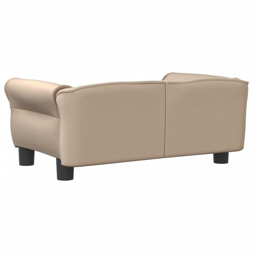 Hundeseng 70x45x30 cm kunstlæder cappuccinofarvet