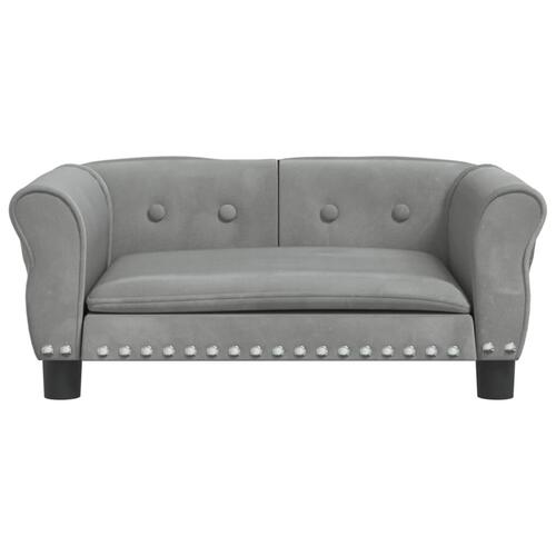 Hundeseng 70x45x30 cm velour lysegrå