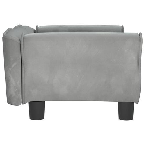 Hundeseng 70x45x30 cm velour lysegrå