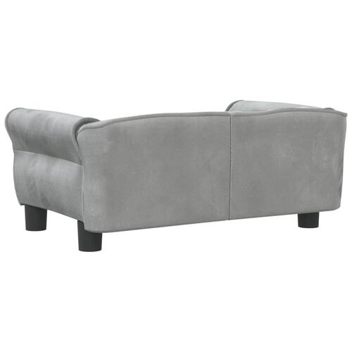 Hundeseng 70x45x30 cm velour lysegrå