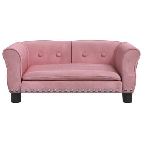 Hundeseng 70x45x30 cm velour lyserød