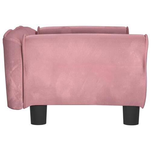 Hundeseng 70x45x30 cm velour lyserød
