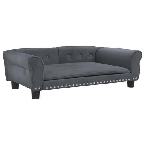 Hundeseng 95x55x30 cm velour mørkegrå