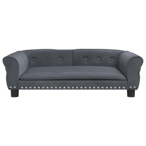 Hundeseng 95x55x30 cm velour mørkegrå