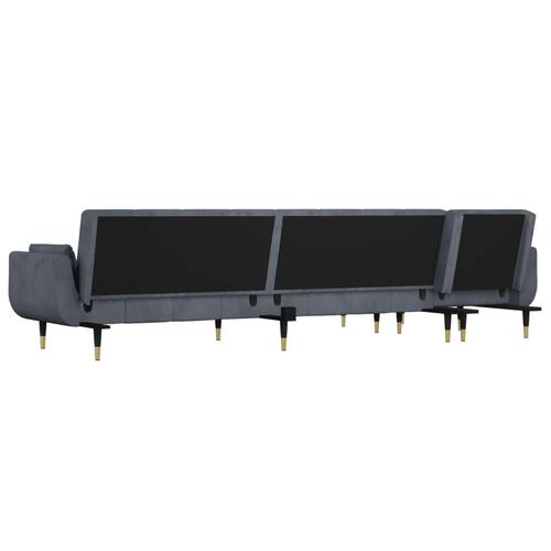 Sovesofa med chaiselong 275x140x70 cm velour mørkegrå