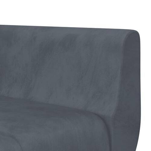 Sovesofa med chaiselong 275x140x70 cm velour mørkegrå
