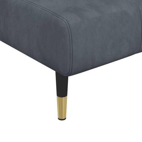 Sovesofa med chaiselong 275x140x70 cm velour mørkegrå
