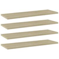 Boghylder 4 stk. 60x20x1,5 cm konstrueret træ sonoma-eg