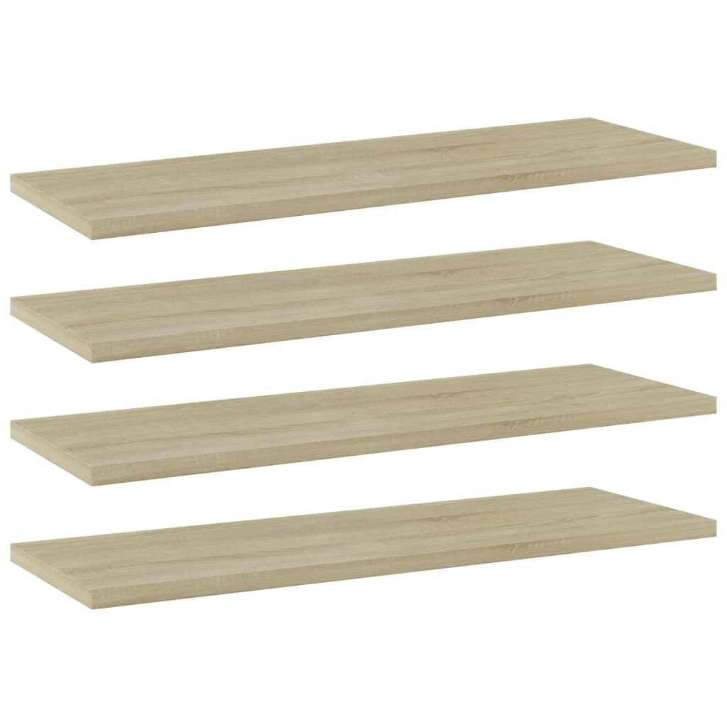 Boghylder 4 stk. 60x20x1,5 cm konstrueret træ sonoma-eg