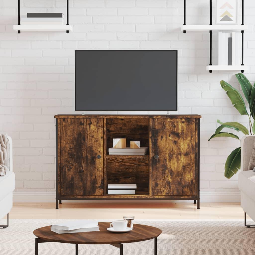 Tv-bord 100x35x65 cm konstrueret træ røget egetræsfarve