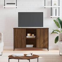 Tv-bord 100x35x65 cm konstrueret træ brun egetræsfarve