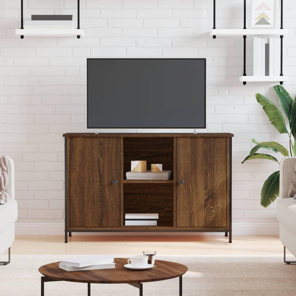 Tv-bord 100x35x65 cm konstrueret træ brun egetræsfarve