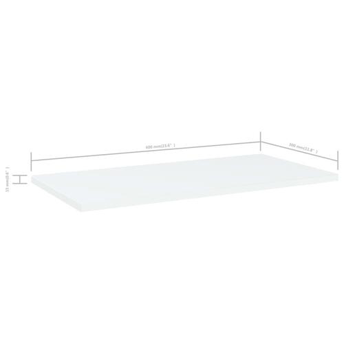 Boghylder 4 stk. 60x30x1,5 cm konstrueret træ hvid