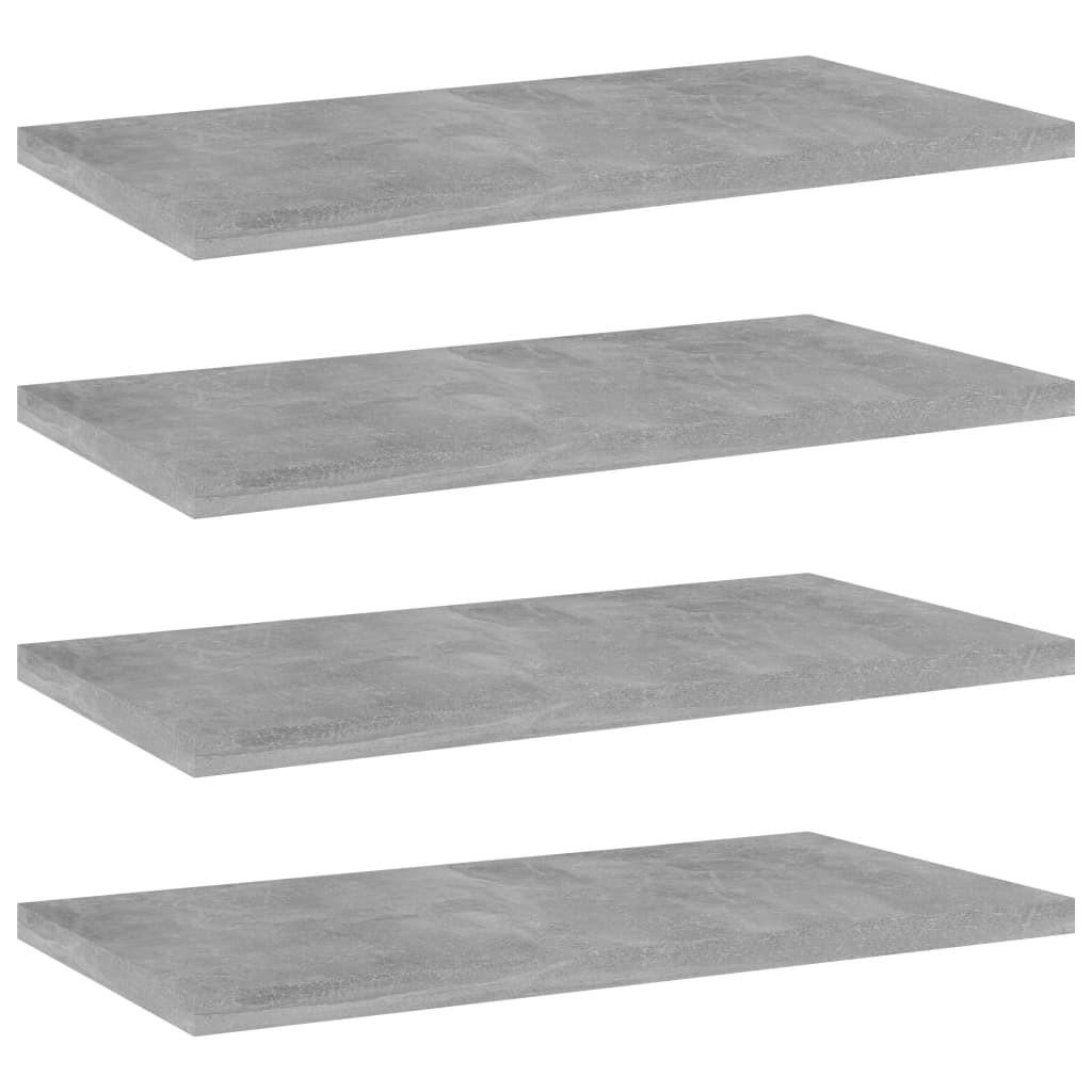 Boghylder 4 stk. 40x20x1,5 cm konstrueret træ betongrå