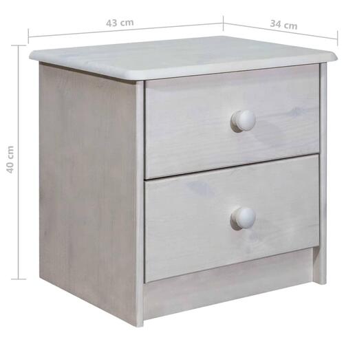 Sengeskab 43x34x40 cm massivt fyrretræ