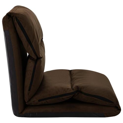 Foldbar gulvstol mikrofiber brun