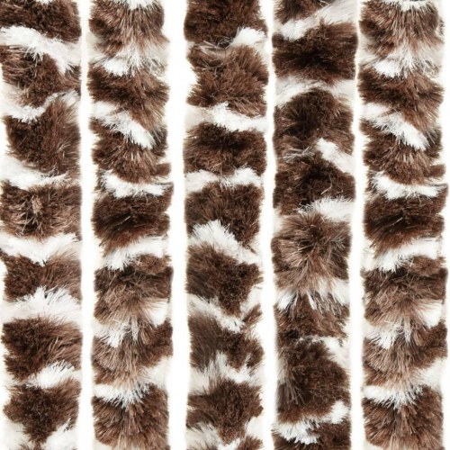 Insektgardin 100×220 cm i chenille - brun og hvid