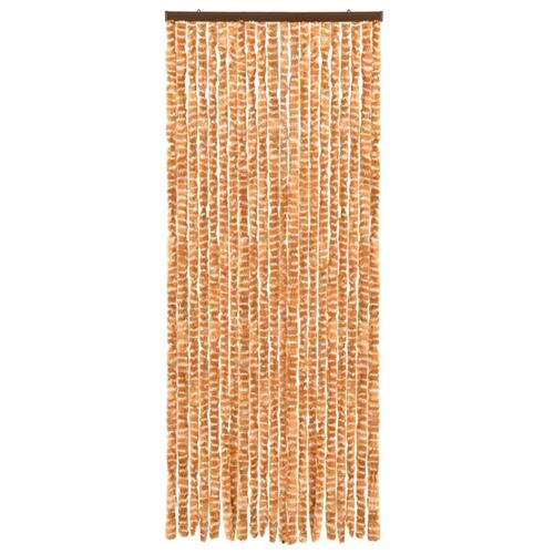 Insektgardin 56x185 cm chenille okker og hvid