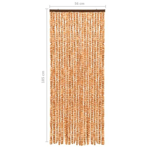 Insektgardin 56x185 cm chenille okker og hvid