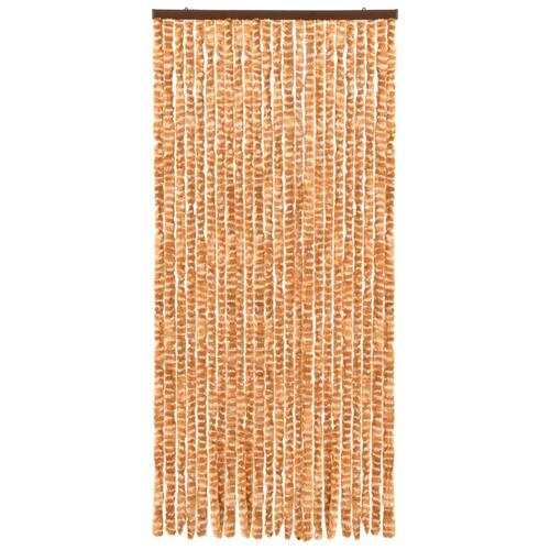 Insektgardin 90x220 cm chenille okker og hvid