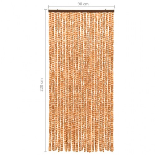 Insektgardin 90×220 cm i chenille - okker/hvid