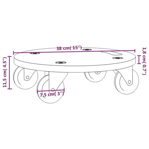 Møbelhunde 2 stk. Ø38x11,5 cm 250 kg rund
