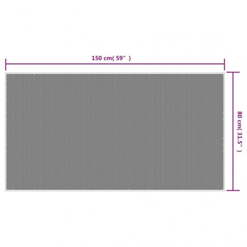 Udendørs gulvtæppe 80x150 cm vendbart design grå og hvid