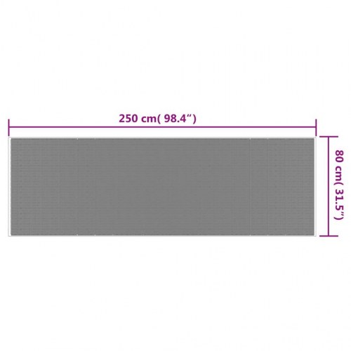 Udendørs gulvtæppe 80x250 cm vendbart design brun og hvid